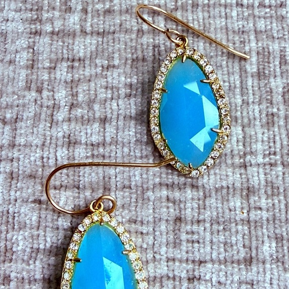 RACHEL Rachel Roy Aqua Pavé Halo Teardrop Earrings - Picture 4 of 4